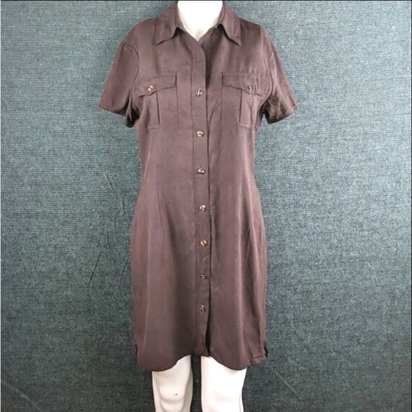 Ann Taylor Silk Button Down Shirt Dress Great For Work Or School! - Picture 1 of 8